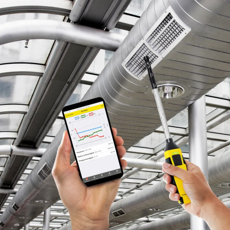 Anemometr żarnikowy BA30WP obsługiwany smartfonem